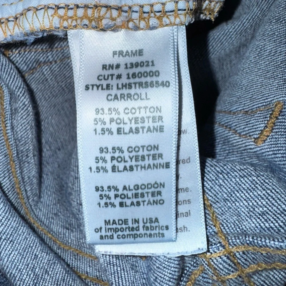 Frame Denim Le High Straight Stagger Raw Hem Jeans in Orlena. Size 26 VGUC - Picture 11 of 15